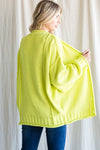 Lime Button Up Cardigan