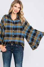 Washed Navy Plaid Top (REG/PLUS)