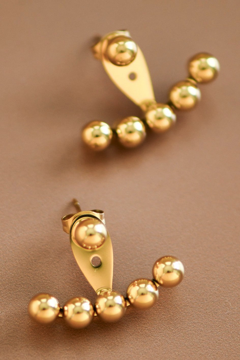 18K Ball Studded Earring Jacket