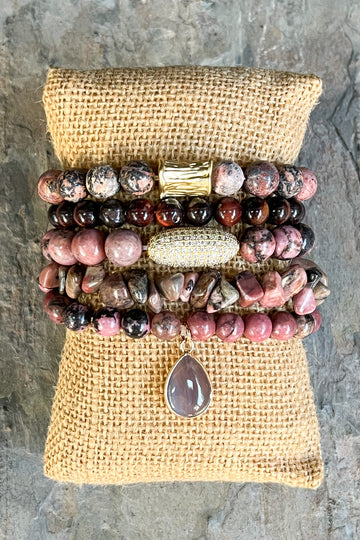 Rhodonite Zambia Bracelet Set