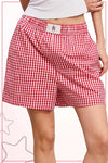 Gingham Boxer Shorts in Cherry (REG)