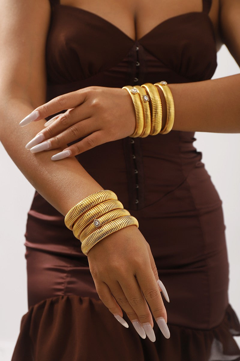 Elastic Rhinestone Bangle Bracelet