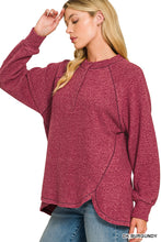 Melange Henley Top in Dk Burgundy (REG)