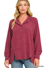 Melange Henley Top in Dk Burgundy (REG)
