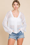Feel the Breeze Beach Cardigan in White (REG)