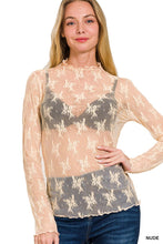 See Through Lace Layer Top in Nude (REG)