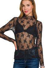 See Through Lace Layer Top in Black (REG)
