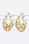 Gold Nugget Triple Hoop Earrings