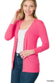 Ready to Go 3/4 Cardigan in Fuchsia (REG)