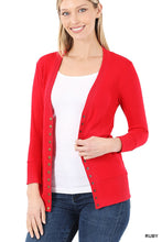 Ready to Go 3/4 Cardigan in Ruby (REG)