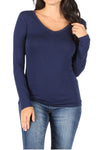 Basic V-Neck Top in Navy