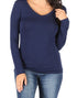 Basic V-Neck Top in Navy (REG)