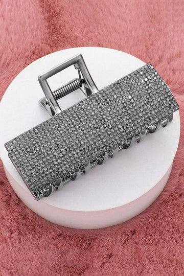 Rhinestone Paved Rectangle Claw Clip