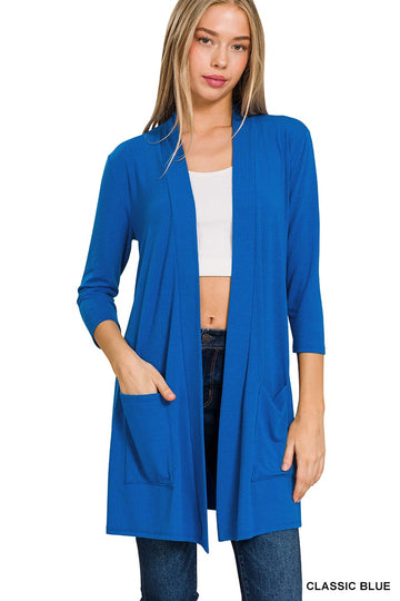 3/4 Slouchy Cardigan in Classic Blue (REG)