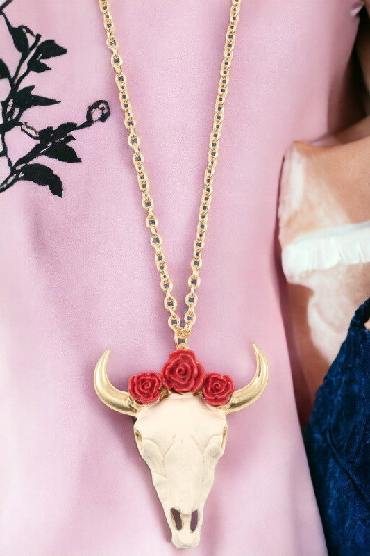 Floral Bull Head Necklace
