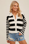 Black and White Striped Cardigan (REG)