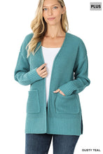 Open Waffle Cardigan in Dusty Teal (REG/PLUS)
