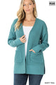 Open Waffle Cardigan in Dusty Teal (REG/PLUS)