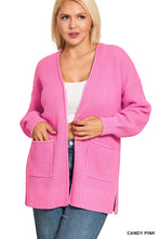 Open Waffle Cardigan in Candy Pink (REG/PLUS)