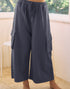 Wide Leg Cargo Pants in Charcoal (REG)