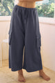 Wide Leg Cargo Pants in Charcoal (REG)