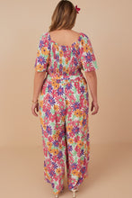 Vivid Floral Smocked Jumpsuit