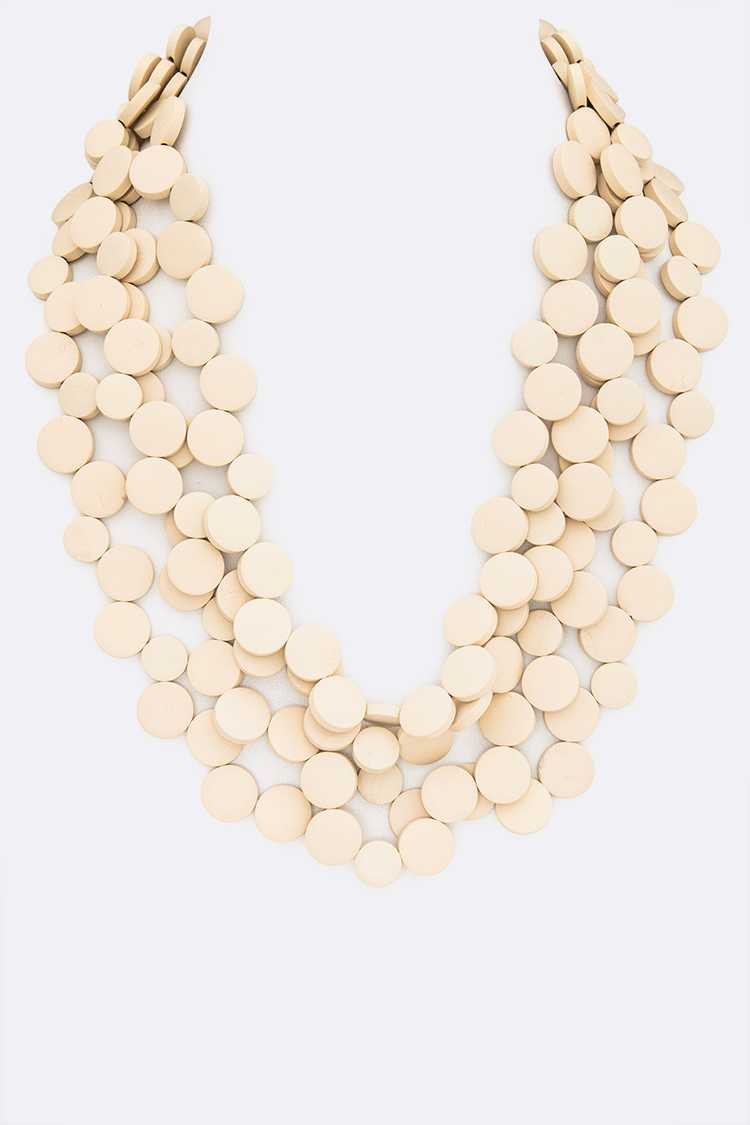 The Round Wood Cluster Necklace