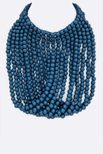 Wood Curtain Statement Necklace