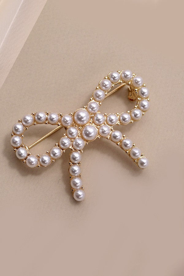 Pearl Ribbon Brooch