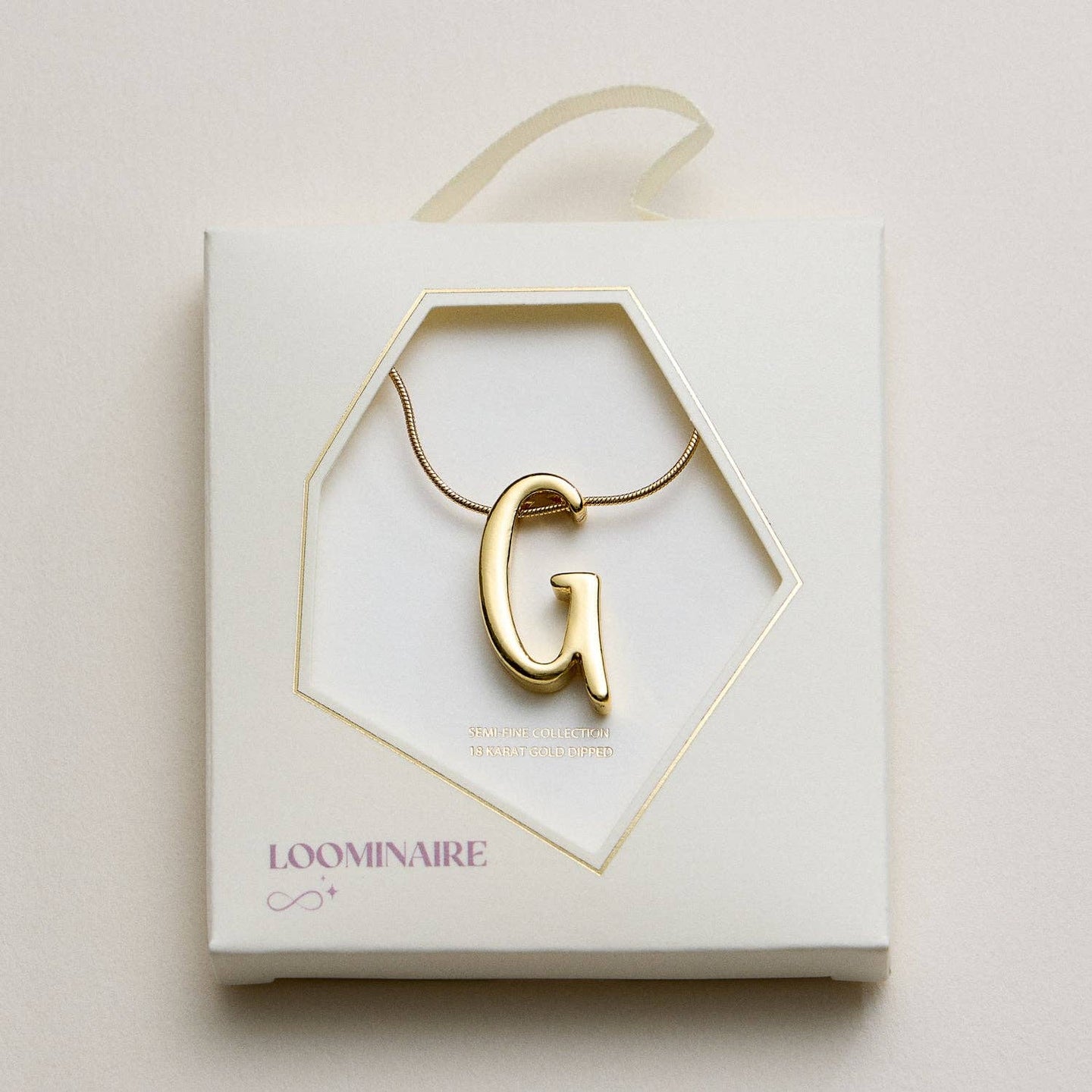 Gold Dipped Fancy Initial Necklace