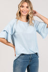 Layered Sleeve Tunic Top in Blue (REG/PLUS)