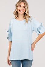 Layered Sleeve Tunic Top in Blue (REG/PLUS)