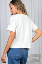 Floral Cross-Stitch Embroidery Top (REG)