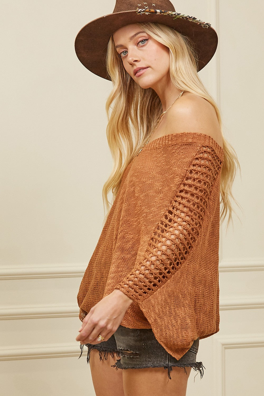 Count Me In Sweater in Camel