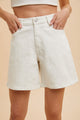 High Waist Bermuda Mom Shorts in White (REG)
