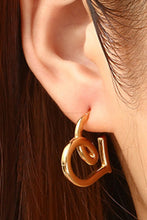 18K Looping Heart Hoop Earrings