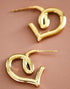 18K Looping Heart Hoop Earrings