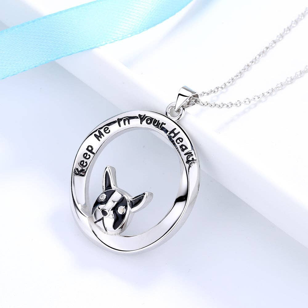 Fur-ever in my Heart Sterling Silver Necklace