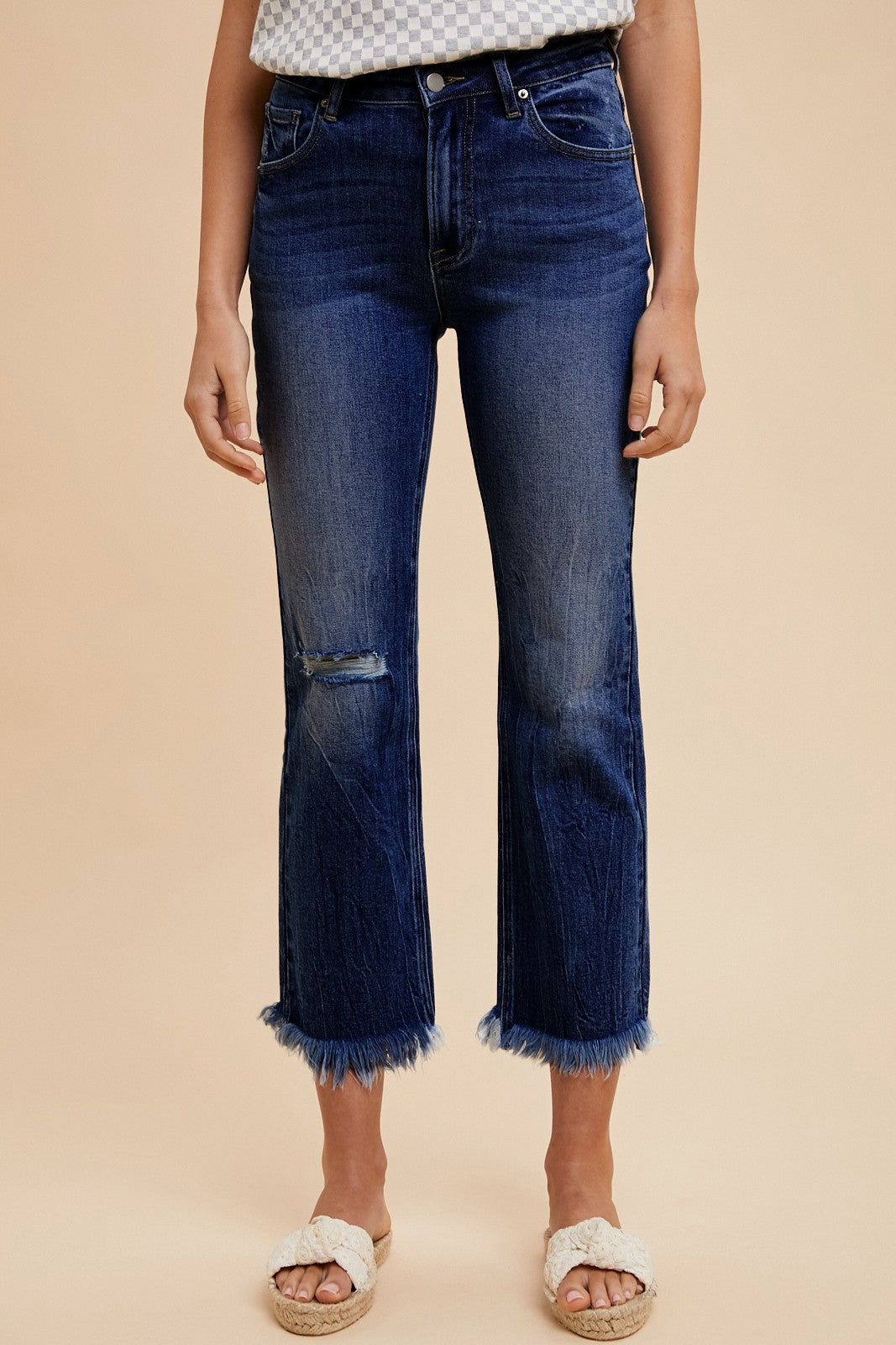 Anniewear Frayed Crop Jeans (AP6215) (REG)