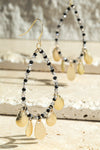 Beaded Coin Earrings