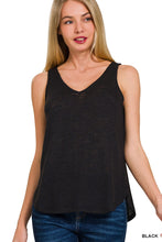 Slub Tank Top in Black (REG)
