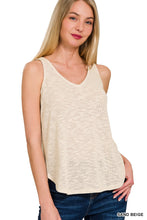 Slub Tank Top in Sand Beige (REG)