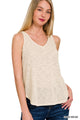 Slub Tank Top in Sand Beige (REG)