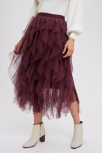 Spiral Tulle Midi Skirt in Plum (REG)