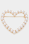 Pearl Heart Brooch