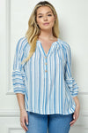 Striped Mandarin Top (REG/PLUS)