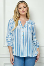 Striped Mandarin Top (REG/PLUS)