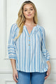 Striped Mandarin Top (REG/PLUS)