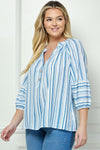 Striped Mandarin Top (REG/PLUS)