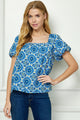 Pattern Trapeze Top in Blue (REG/PLUS)